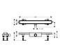 hansgrohe Duschrinne RainDrain Compact 600 mm, Komplettset, befliesbar, für flache Installation, chrom