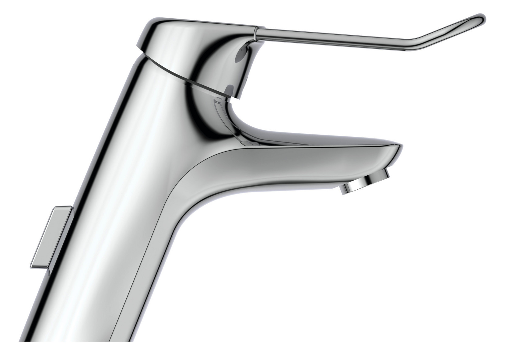 Ideal-Standard Waschtisch-Einhebelmischer CeraMix Blue Bügelhebel, Cu-Rohr, mit Metall-Ablaufgarnitur, chrom