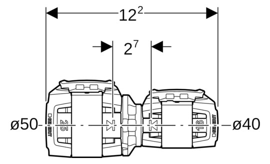 Geberit Reduktion FlowFit Ø 50 x 40 mm, PPSU