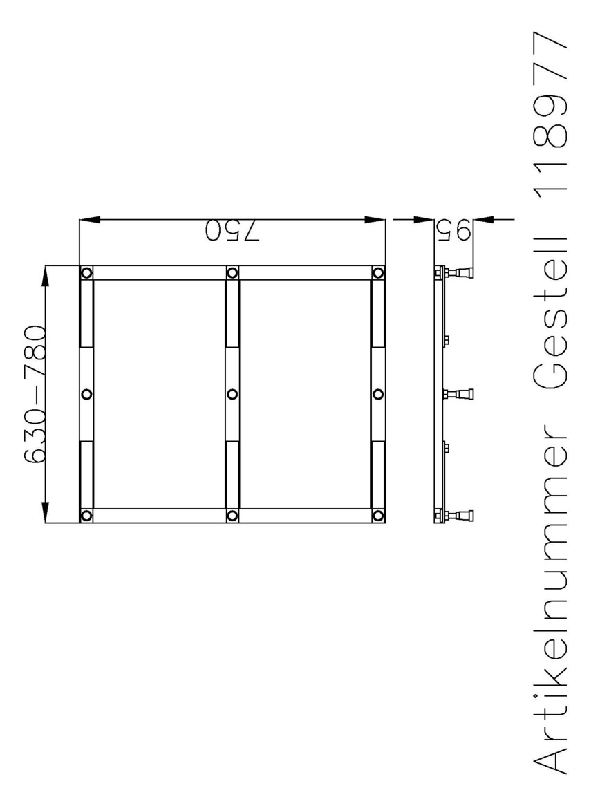 Hoesch Untergestell Muna für 150/160/170/180/190/200 x 80 cm