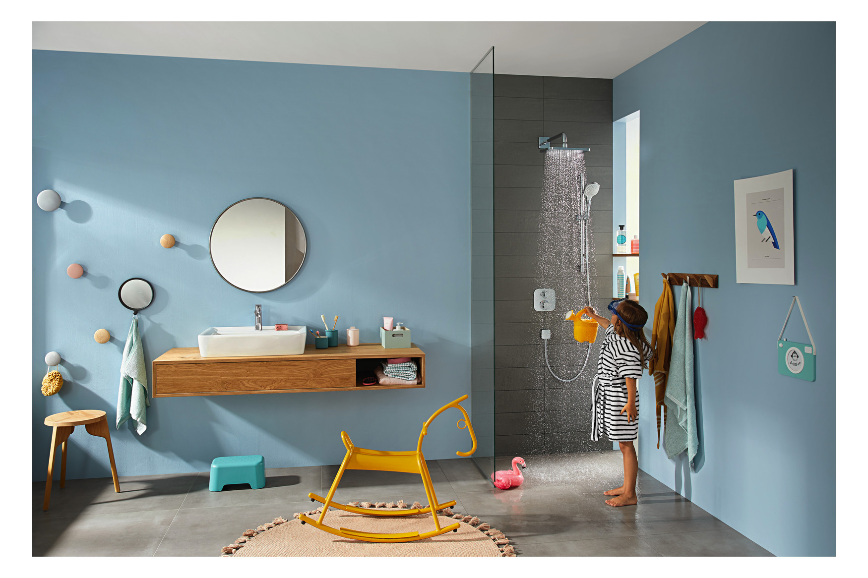 hansgrohe Fertigmontageset Ecostat E 2 Verbraucher, UP-Thermostat, chrom