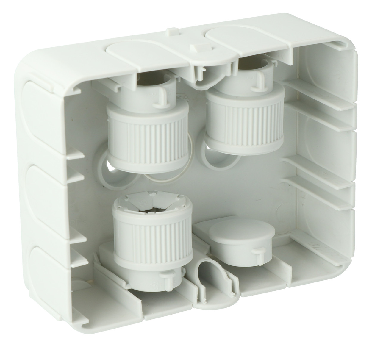 Abzweigdose IP40 6qmm 120x95x40mm gr Kst uni Anschlusseinheit hfr für 16 mm Rohr