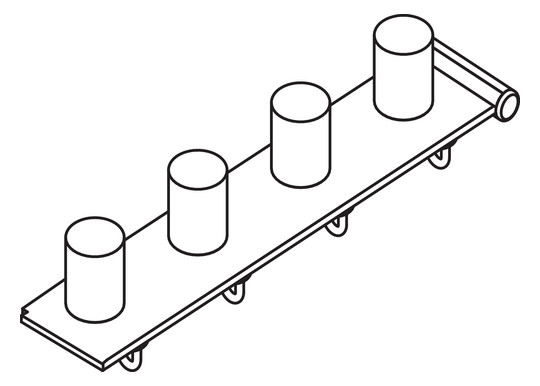 HEWI Zahnputzbecherleiste mit Handtuchhaken, Erweiterungsset, 4 Plätze, apfelgrün