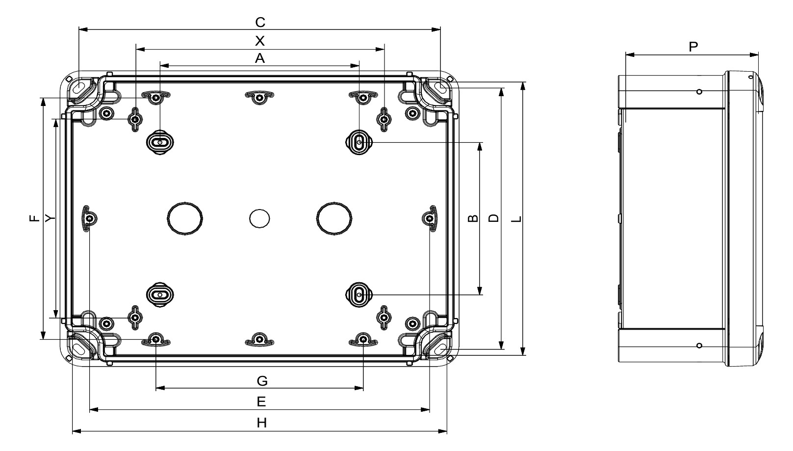 Wandschrank Kst IP66 B105xH175xT80mm unbeh RAL7035 Wandschrank Kst IP66 B105xH175xT80mm unbeh RAL7035