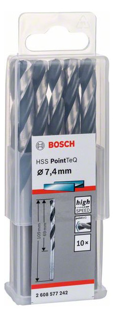 Metallbohrer Ø7,4mm zyl.Steckachse Edst f.Edelstahl f.Stahl