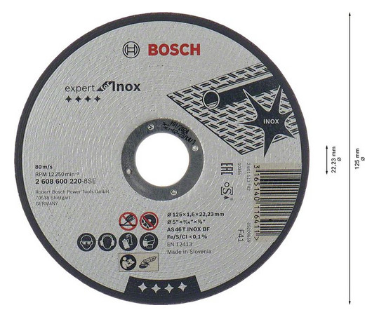 Schleifscheibe PRO 125x1,6mm f.Metall Geeignet für Metall