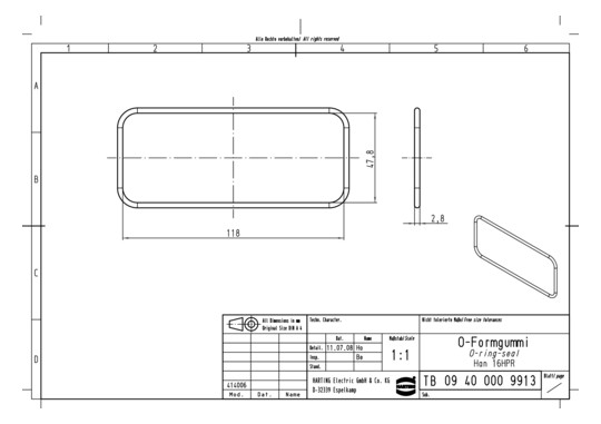 HART HAN 16 HPR-O-Formgummi  09400009913 