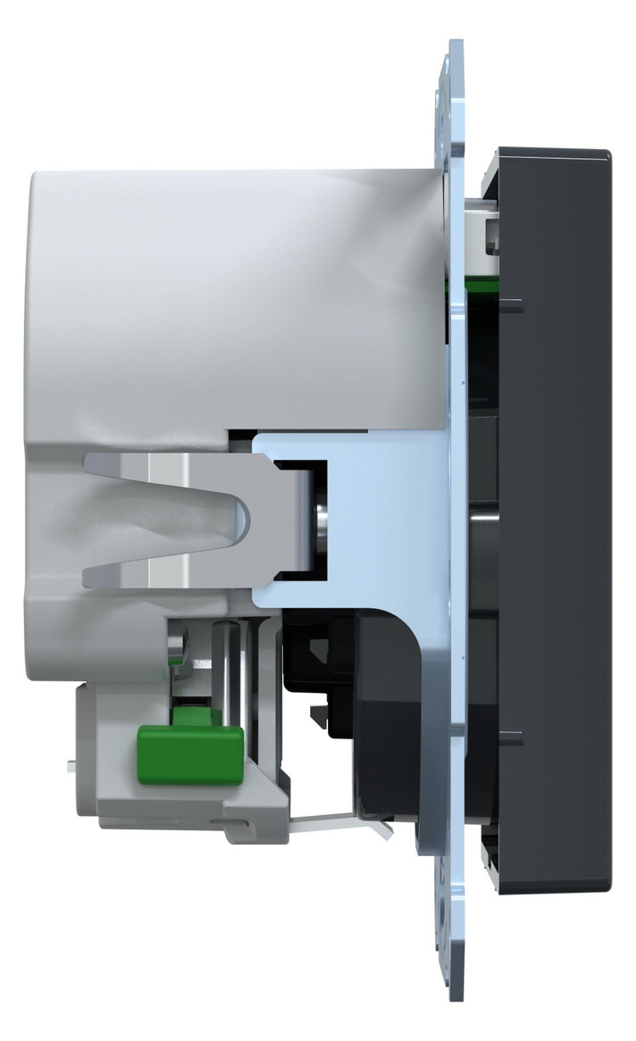 Steckdose 1f anth mt 2USB-A UP m.BS USB IP20 Mit erhöhtem Berührungsschutz