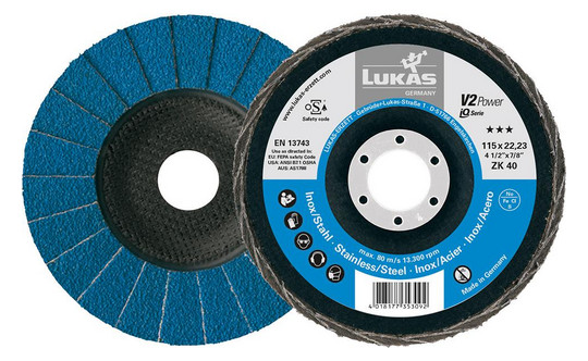 LUKAS-Fächerschleifscheibe V2 Power Stahl - 125mm, ZK40