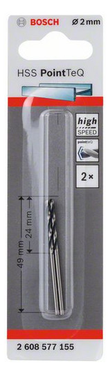 Metallbohrer Ø2mm zyl.Steckachse Edst f.Edelstahl f.Stahl