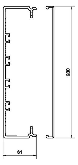 Leitungsführungskanal Kst 61x230x2000mm ver-ws LF-K unbeh 11150qmm RAL9016