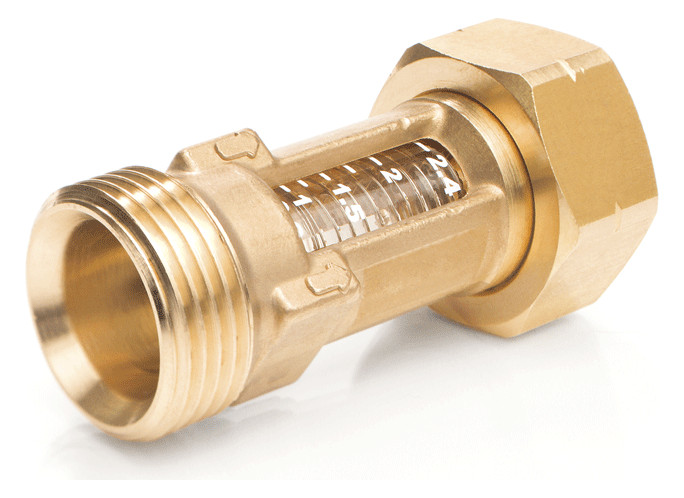 TACONOVA Durchflussmesser FLOMETER 0,6-2,4 I/min., G 3/4xR 3/4, Messing