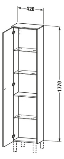 Duravit Hochschrank Brioso 42x24x177cm, Tür links, chrom/Leinen Duravit Hochschrank Brioso 42x24x177cm, Tür links, chrom/Leinen