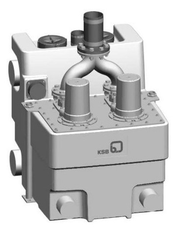 KSB Doppel-Fäkalienhebeanlage Compacta UZ4.450 D, 450 l, 3,72 kW, 3 kW, 6 A