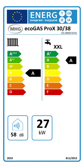 MHG Gas-Brennwertkombigerät ecoGAS ProX 30/38, wandhängend