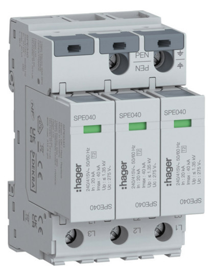 Hager Überspannungsableiter 3P T2 SPE340 