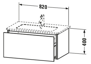 Duravit Waschtisch-Unterschrank L-Cube 82 x 48,1 cm, eiche terra, 1 Auszug, wandhängend