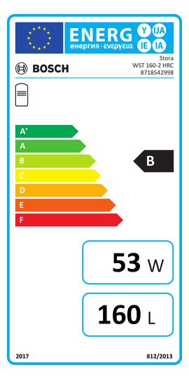 BOSCH Warmwasserspeicher WST 160-2 HRC, 160 l, liegend, eckig, weiß