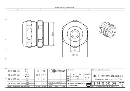 HART Kabelverschraubung Pg21 09000005091 