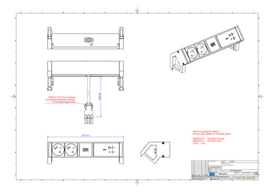 Bachmann DESK2 2xUTE 1xUSB C/C BM0022072 