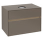 V&B Waschtischunterschrank Collaro 80x54,8x50cm, Waschtisch mittig, LED-Beleuchtung 5,7 W, truffle grey