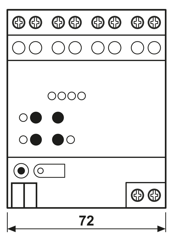 Jalousieaktor KNX REG 2f 6A Handbedien Vor Ort-/Handbedienung