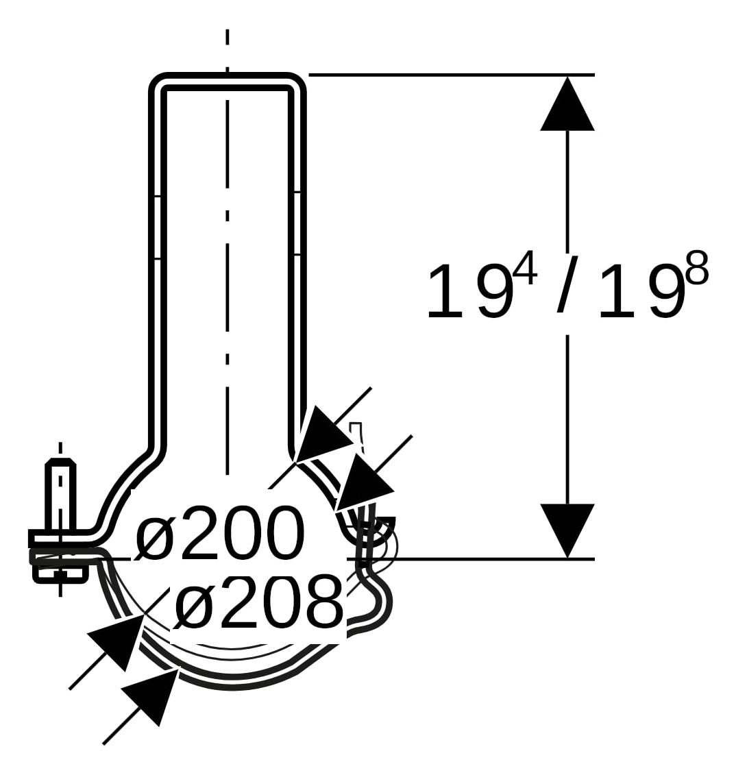 Geberit Rohrschelle Pluvia Ø 200/200/208 mm, verstellbar, galvanisch verzinkt
