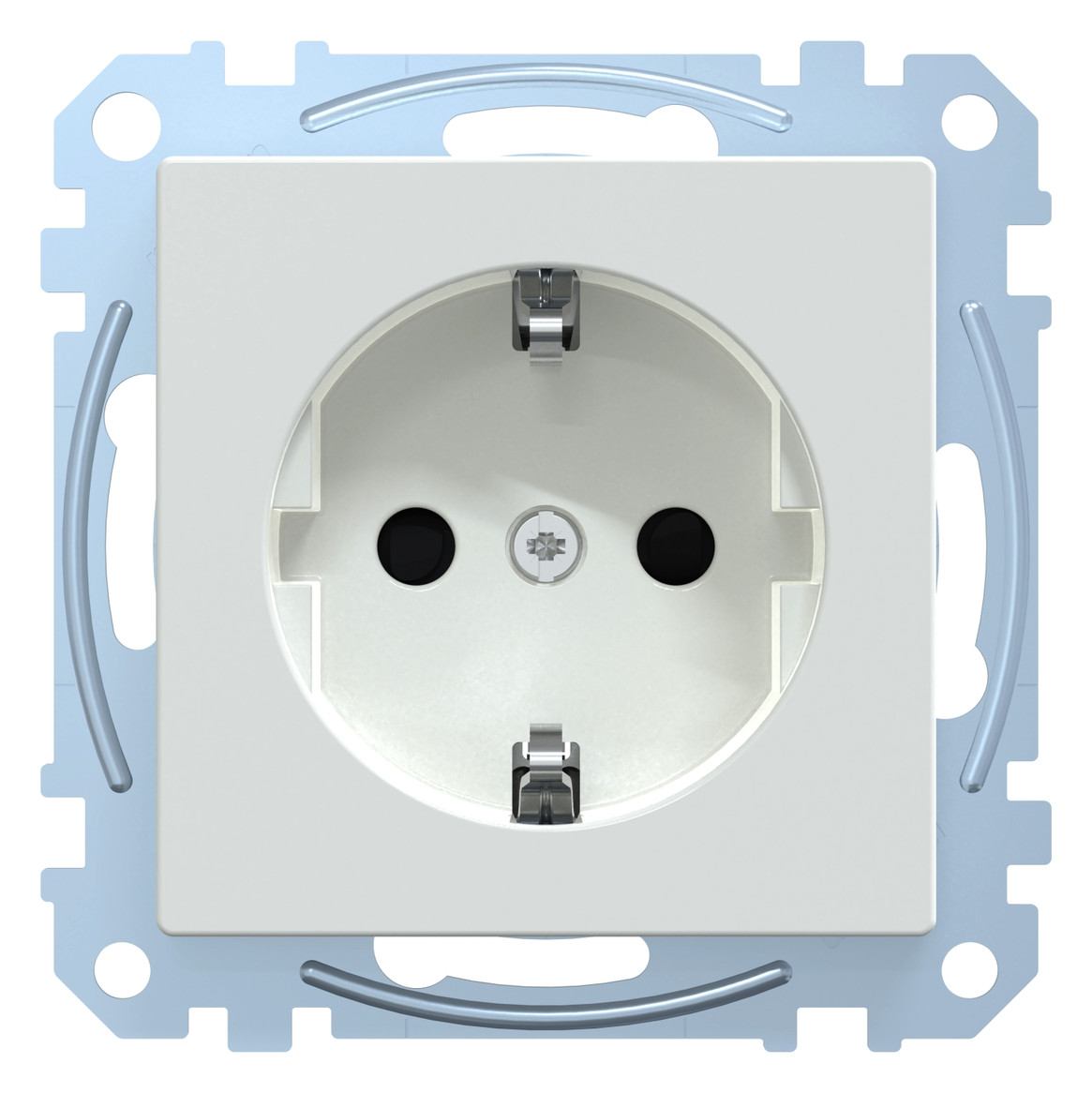 Steckdose 1f akws glz System M UP m.BS IP20 aktivweiß