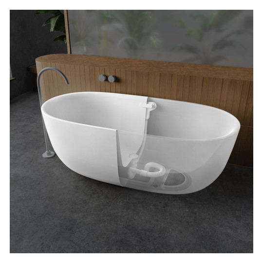 Kaldewei Badewanne Meisterstück Oyo Duo 4033-1051 Perl-Effekt, 173x82cm, Schallschutz, Ablauf, weiß