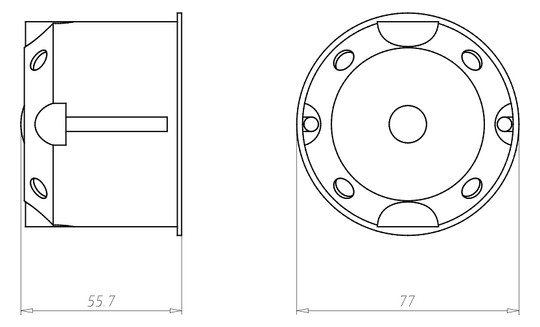 Schallschutzdose HW Ø74x54,4mm Kst IP3X Ger/VerbDose/kast rnd