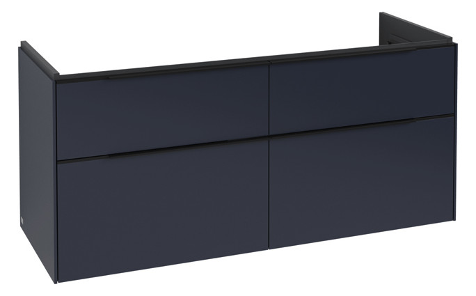 V&B Waschtisch-Unterschrank Subway 3.0 127,2x57,6x47,8cm, ohne LED/Griff Volcano black, marine blue