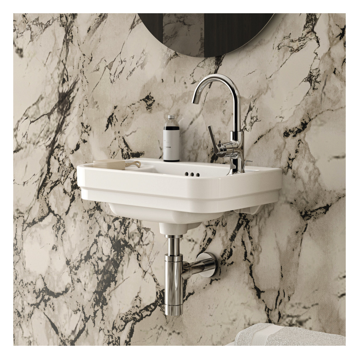 Ideal-Standard Waschtisch-Einhebelmischer Joy Neo Piccolo mit Ablaufgarnitur, Ausladung 140mm, mit Metall-Ablaufgarnitur, chrom