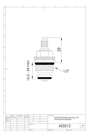 ASW Sanitär-Oberteil 1/2", Messing, universell einsetzbar