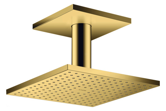 hansgrohe Kopfbrause Axor mit Deckenanschluss, 250x250mm, 1jet, polished gold optic