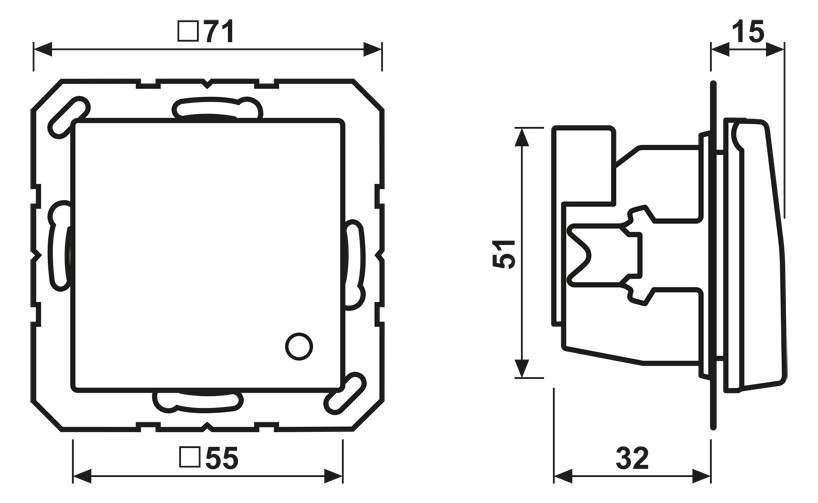Steckdose 1f ws glz AS UP m.BS Klappd IP20 Mit erhöhtem Berührungsschutz vert