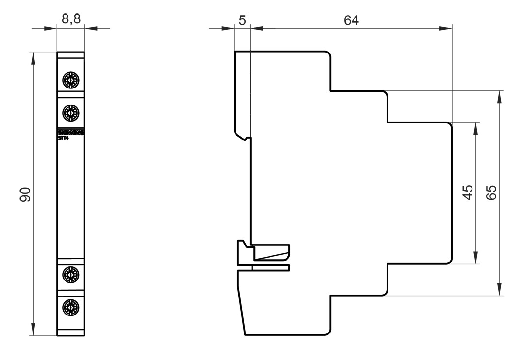 Hilfsschalter REG 16A 10V 0,5TE DIN-Schiene(REG)