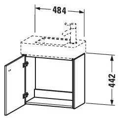 Duravit Waschtisch-Unterschrank Brioso 48,4x23,9x44,2cm, wandhängend, Tür rechts, chrom/Basaltgrau