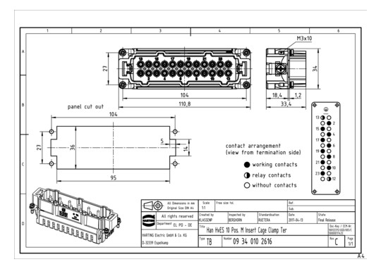 HART HARTING HAN 10 HVES M   09340102616 