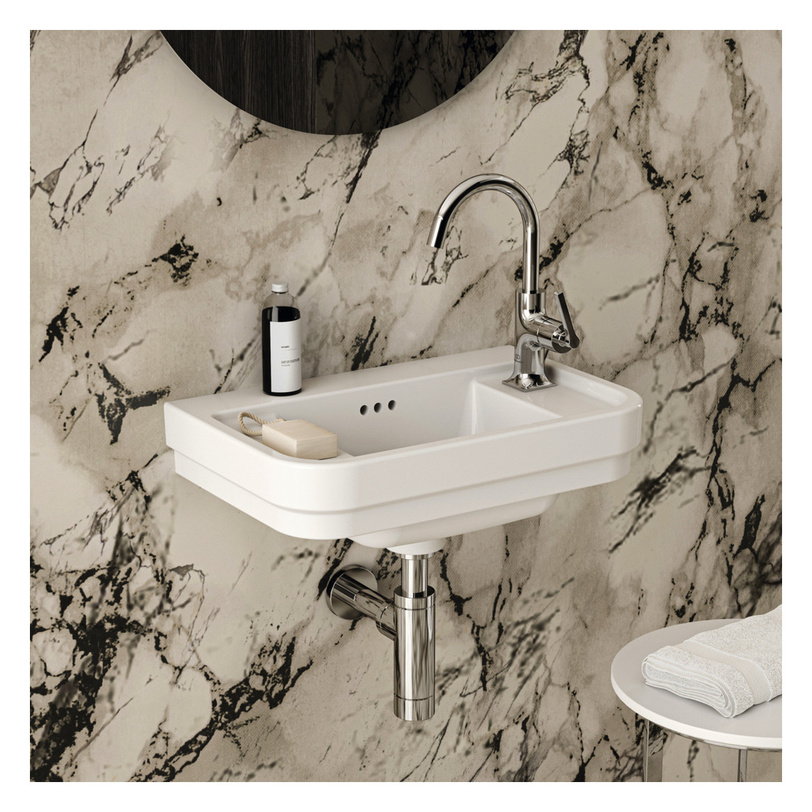 Ideal-Standard Waschtisch-Einhebelmischer Joy Neo Piccolo mit Ablaufgarnitur, Ausladung 140mm, mit Metall-Ablaufgarnitur, chrom