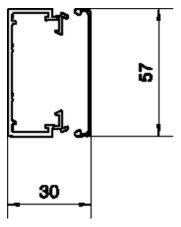 Leitungsführungskanal Kst 30x57x2000mm ver-ws LF-K unbeh 1500qmm RAL9016