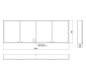 EMCO Aufputz-Lichtspiegelschrank prime 2000x730mm, 4-türig, aluminium/weiss