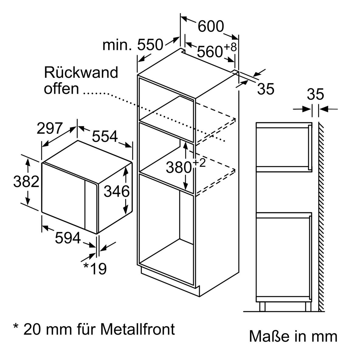 Mikrowelle EB 20l 800W edst 5stuf Ø255mm