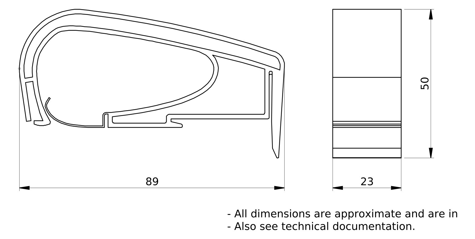 Kabelrangierbügel Kst B23mm ws