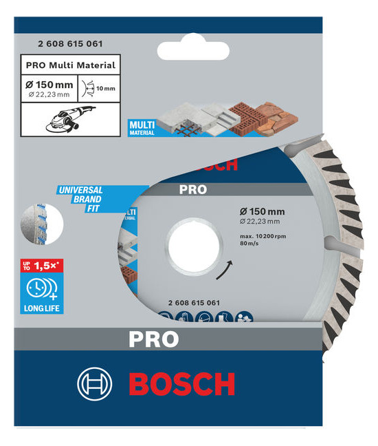 Diamant-Trennscheibe 150x10mm f.Beton f.Backstein Geeignet für bewehrten Beton