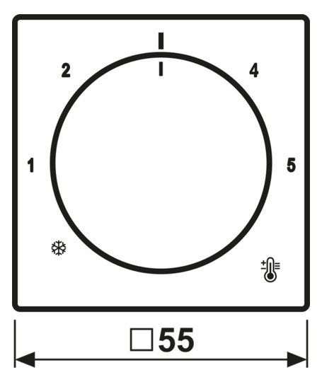 Abdeckung Raumtemp mokka mt div.Symbole