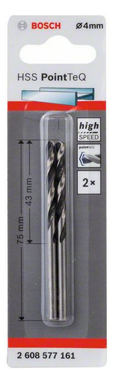 Metallbohrer Ø4mm zyl.Steckachse Edst f.Edelstahl f.Stahl