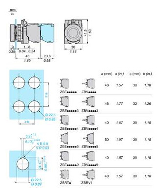 Drucktaster 1f sw rnd Ø22,5mm IP66 fl Tastend