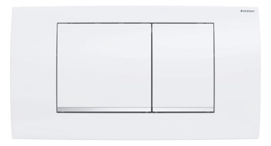 Geberit Betätigungsplatte Twinline 30 Platte/Drücker weiß, Streifen hochglanz verchromt, für 2-Mengen-Spülung