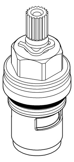GROHE Oberteil 45346 Carbodur Keramik Anschlag rechts 1/2"