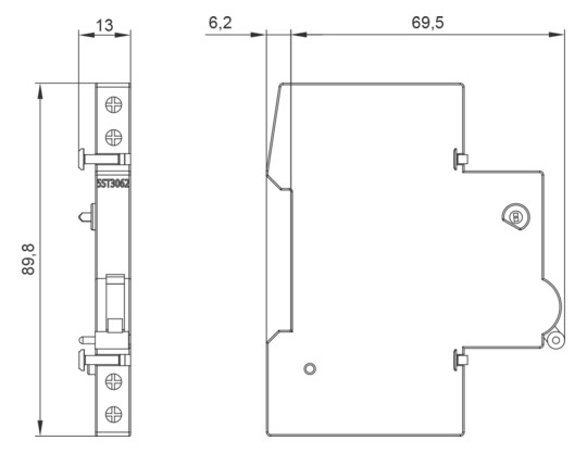 Fehlerschalter 1W uni 6A 230V 0,5TE 1st Hilfsschalter/Fehlersignalschalter